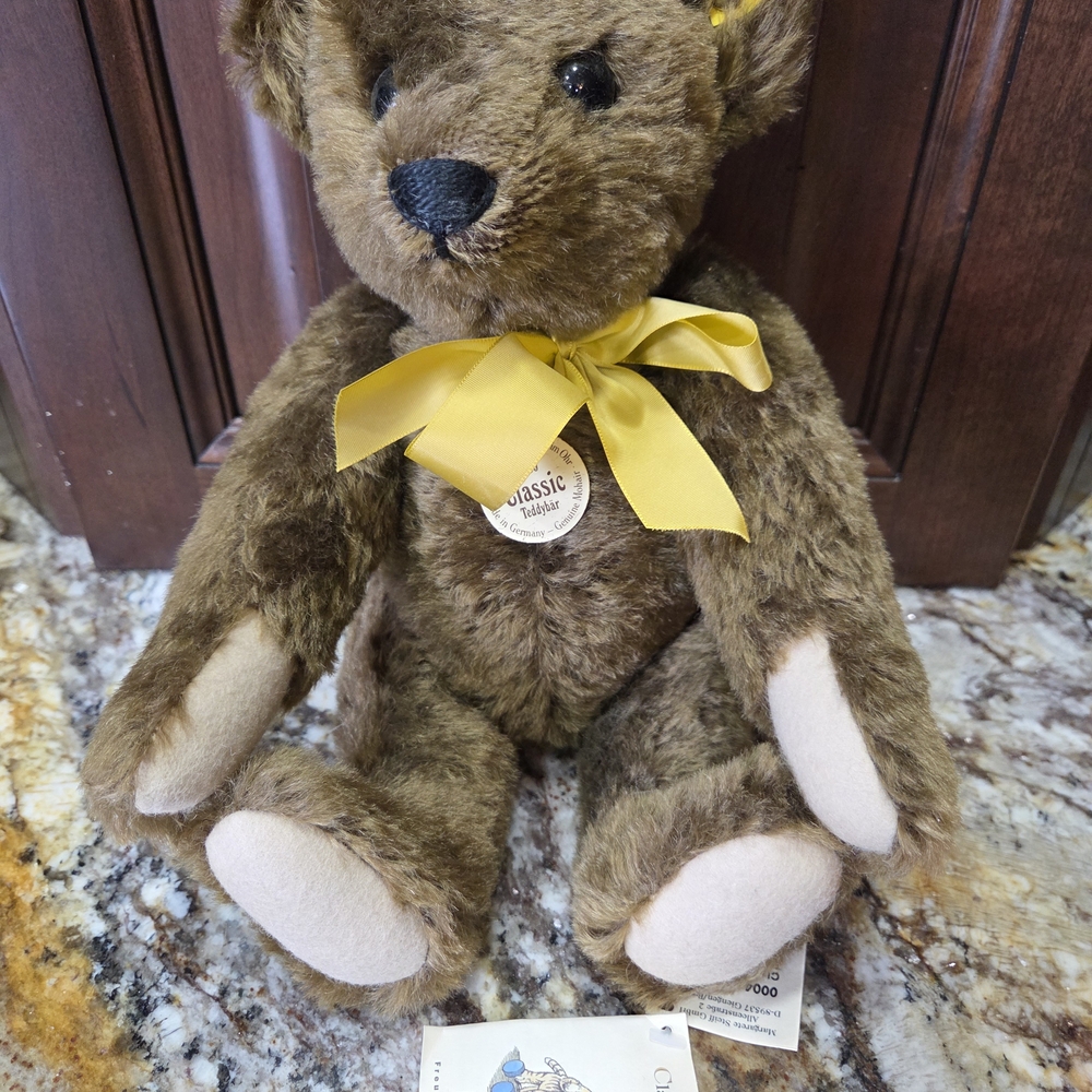 Classic Brown Plush Bear with Yellow Bow by Classic Collection